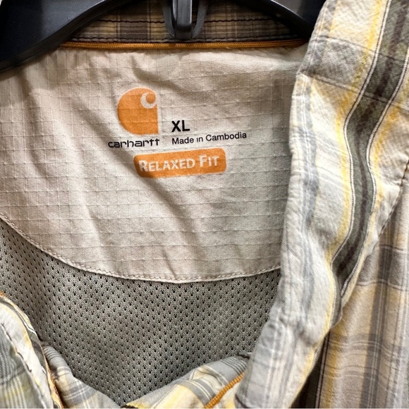 Carhartt Mens Shirt Size XL Button up Multicolor  Force Mandan Plaid Relaxed Fit - Picture 4 of 6
